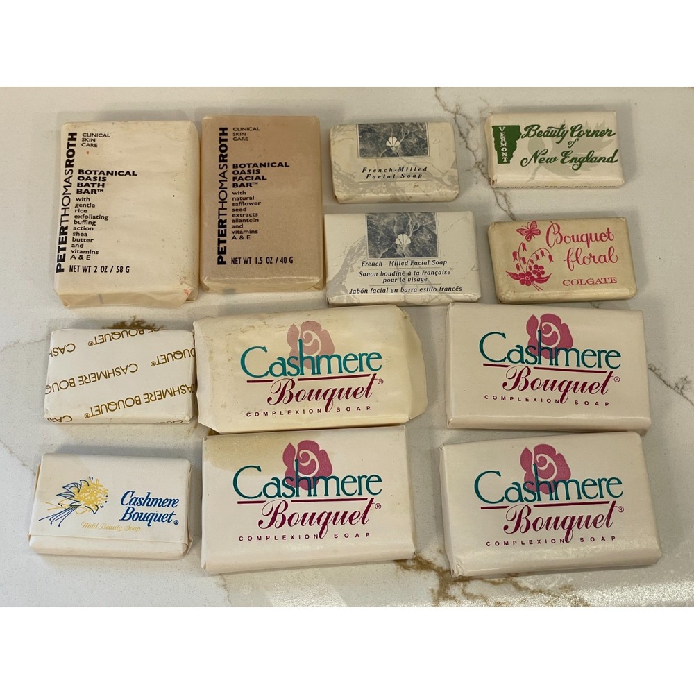 Vintage Facial Complexion Soap Travel Lot 12 Cashmere Bouquet Peter Thomas‎ Roth